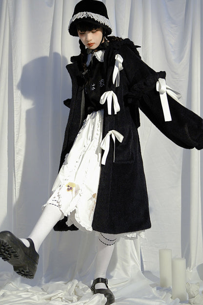 Bunny Ear Fluffy Bow Coat