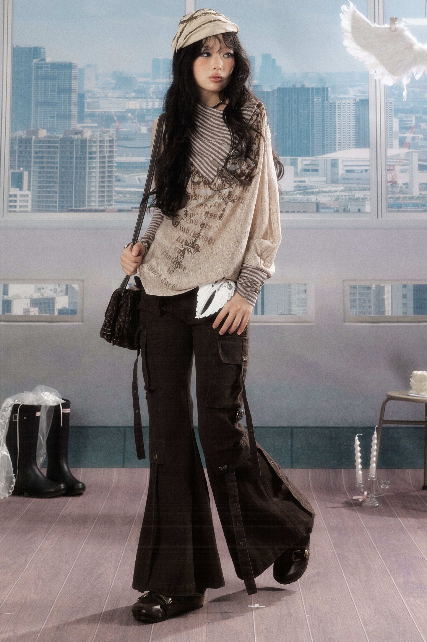 Asymmetrical Batwing Sun Protection Top Set-Up