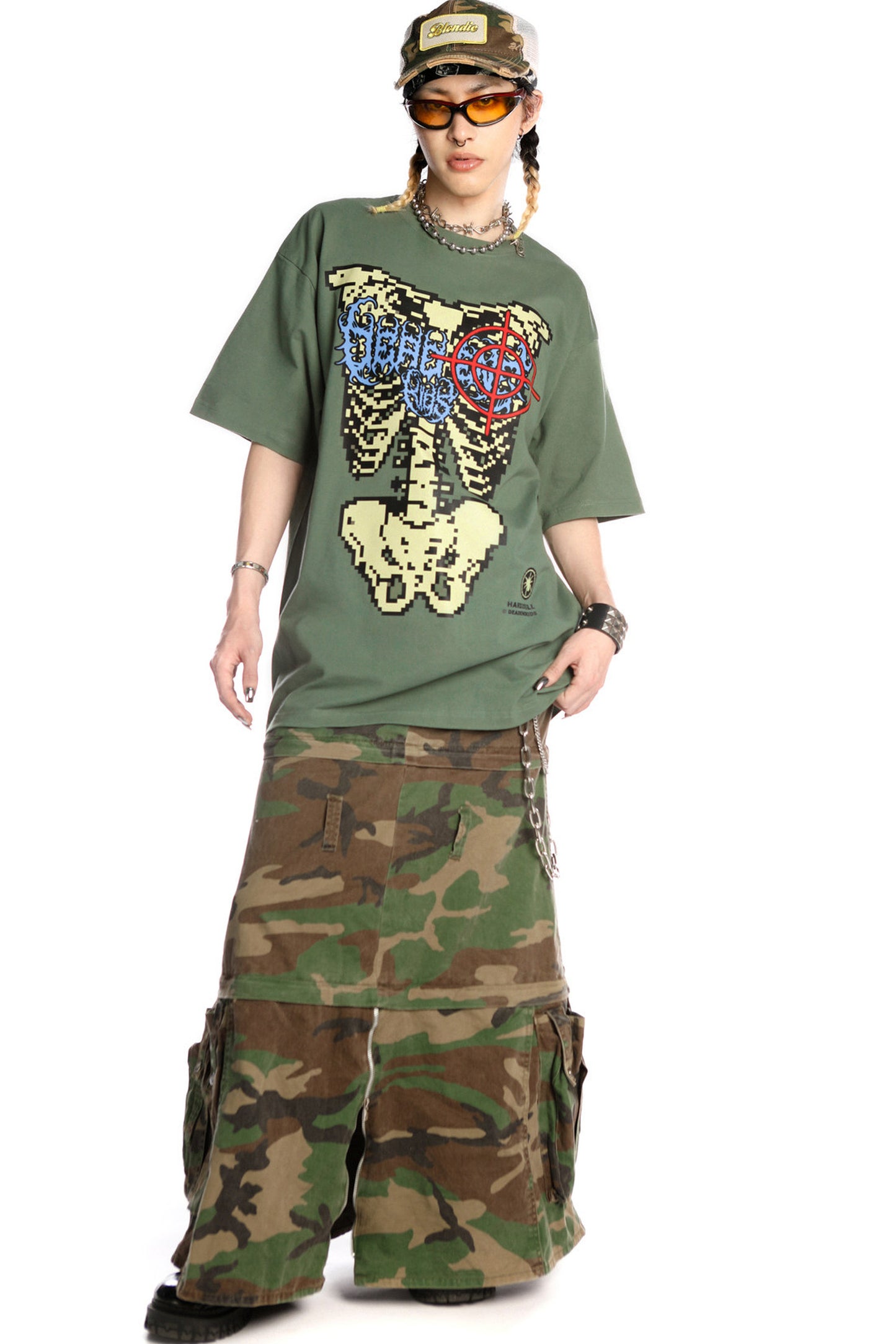 Skeleton Rock Hip-Hop Loose Blouse
