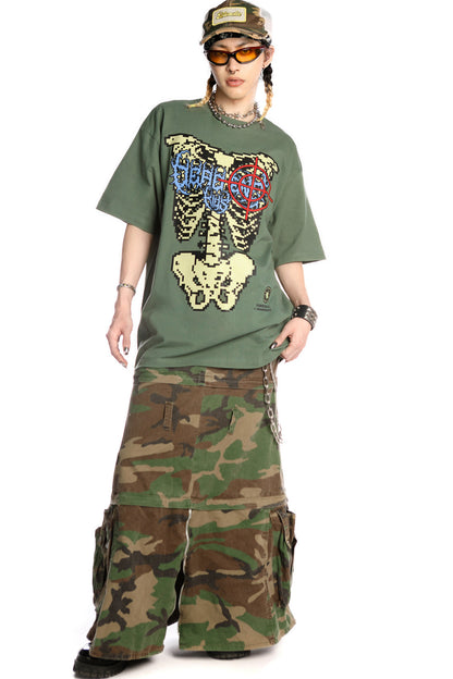 Skeleton Rock Hip-Hop Loose Blouse