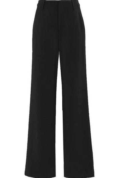 Straight-Leg Floor-Length Suit Pants