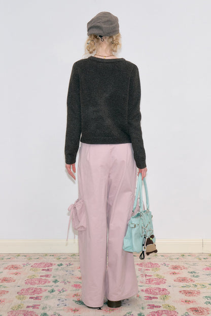 High-Waist-Hose mit weitem Bein und mehreren Taschen