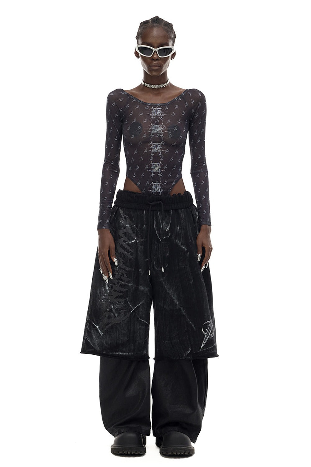Y2K Punk See-Through Mesh Base Layer