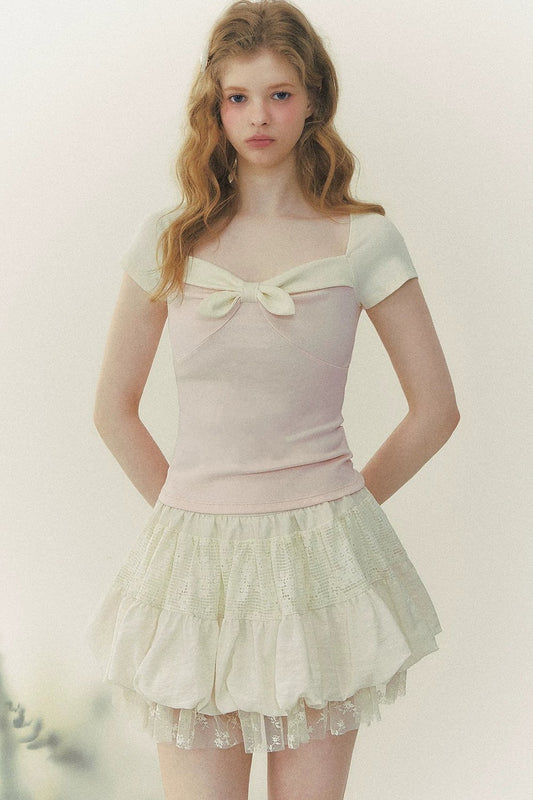 Preppy Bow Tie Blouse