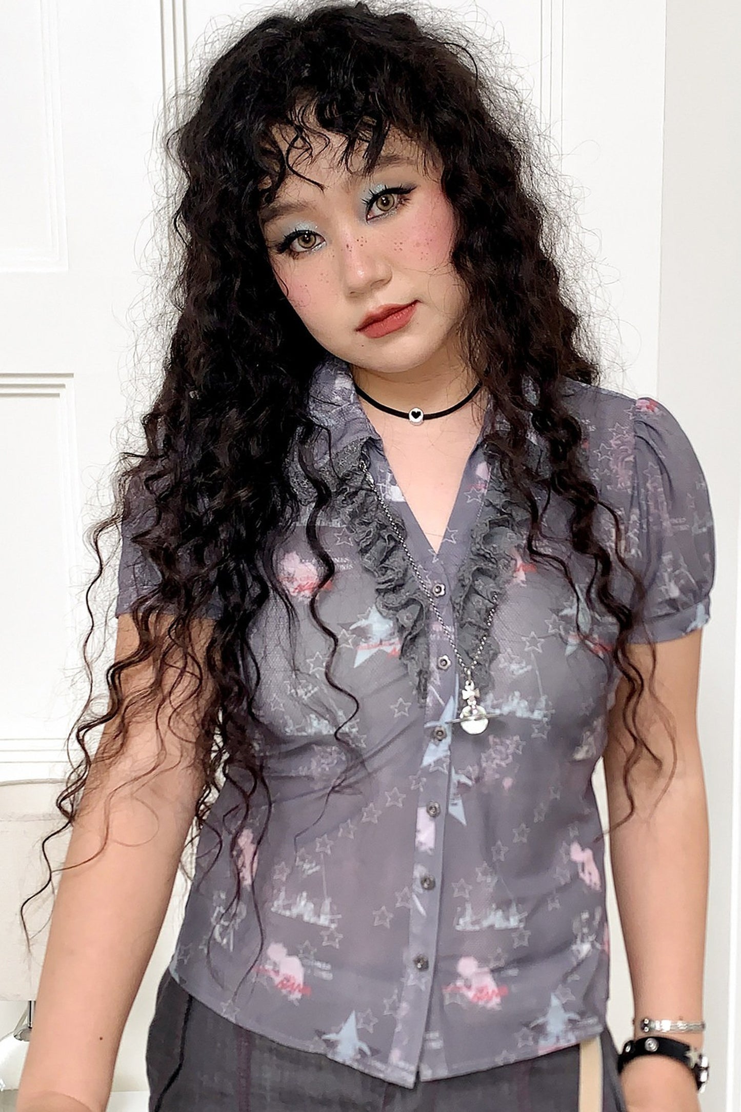 Vintage Lace Trim Blouse
