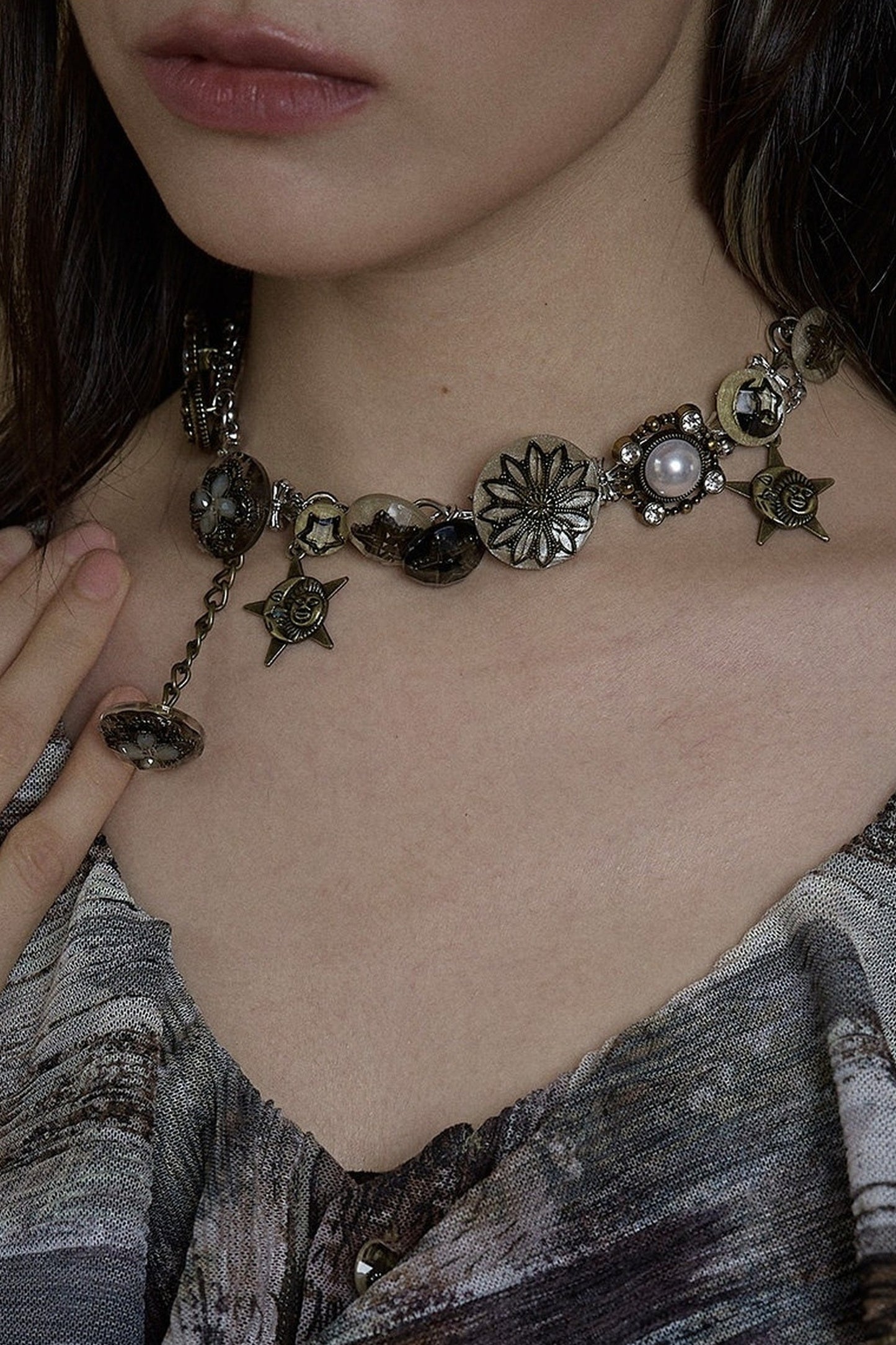 Retro Punk Distressed Necklace