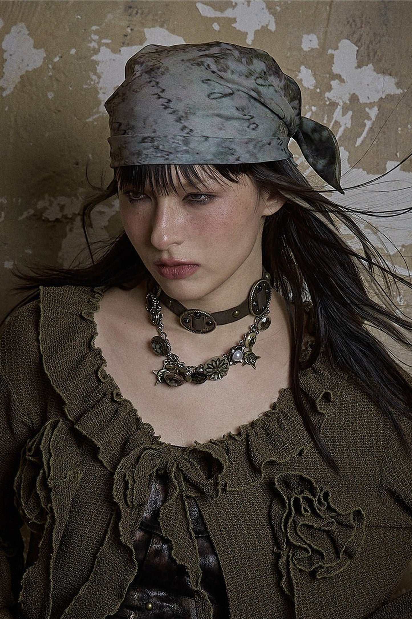 Retro Punk Distressed Necklace