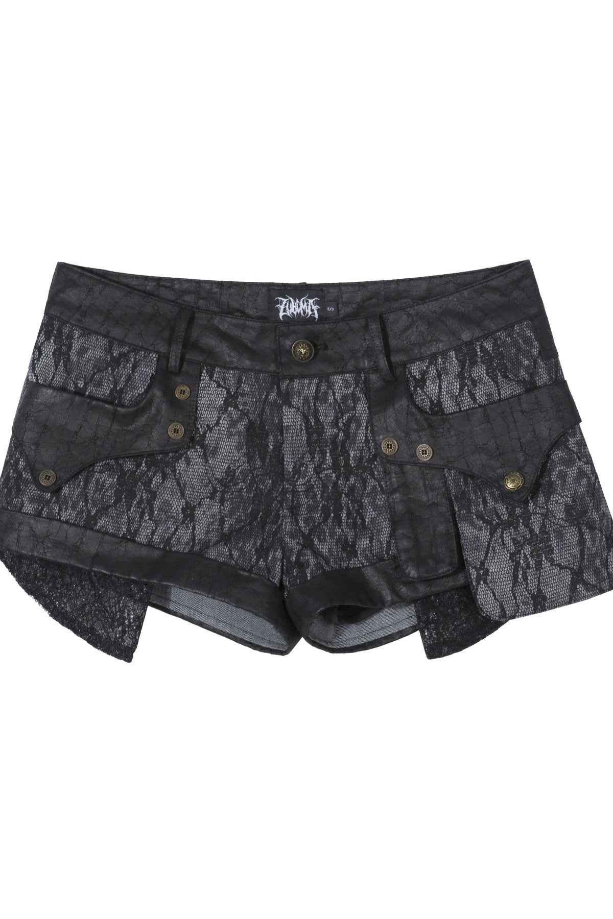 Punk Distressed Low-Waist Shorts Set-Up