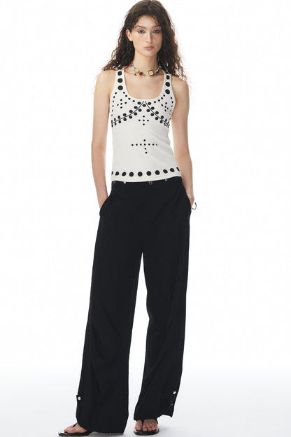 Polka Dot Knit Tank Top