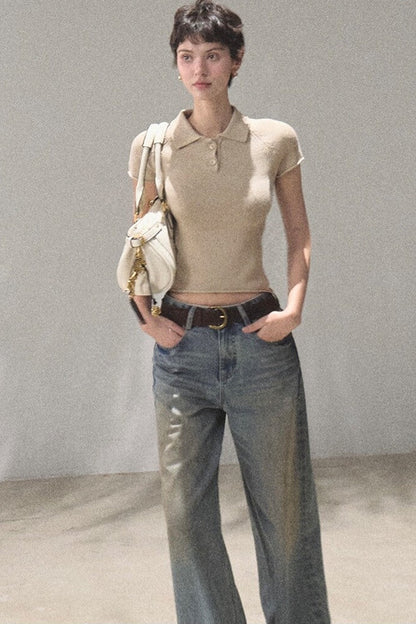 Old Money Linen Polo Top
