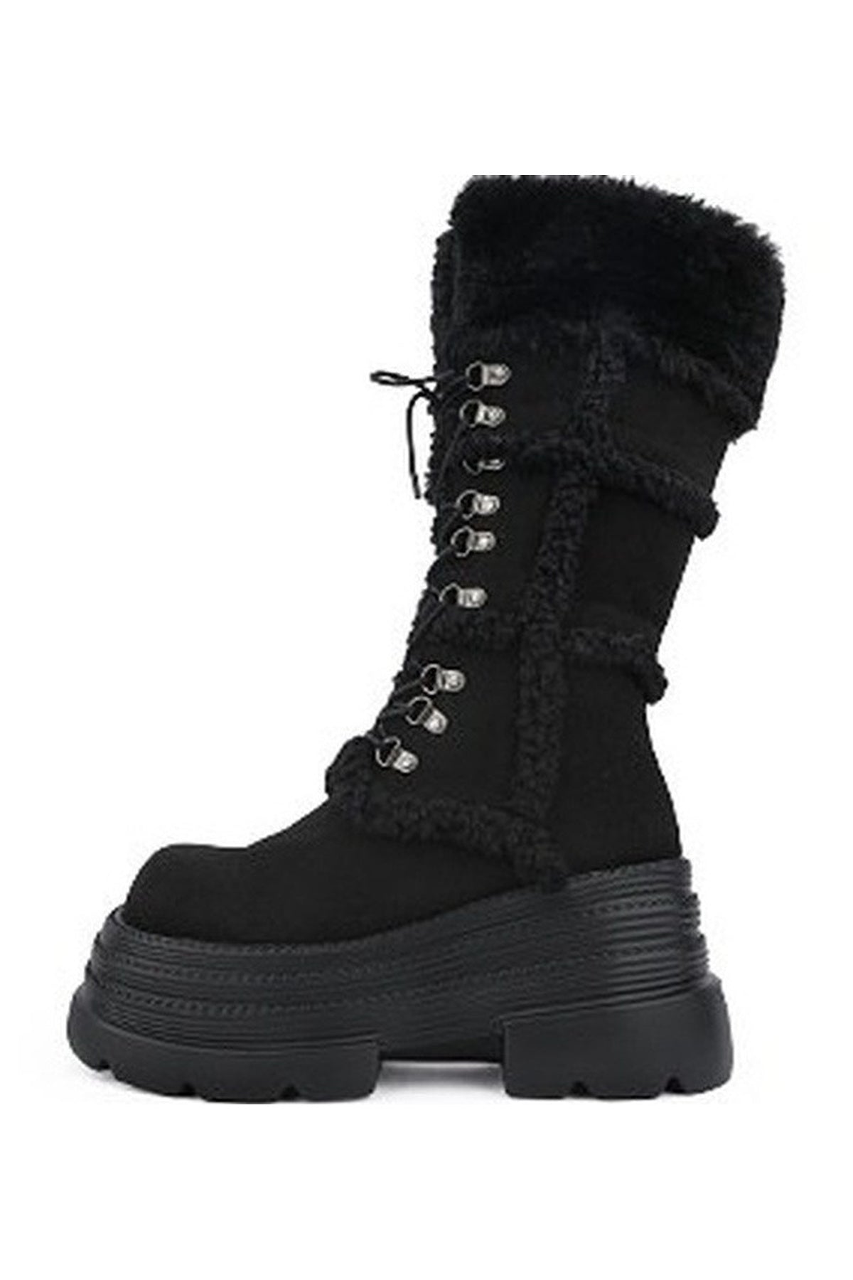 Furry Design Height-Increasing Thick Sole Martin Boots