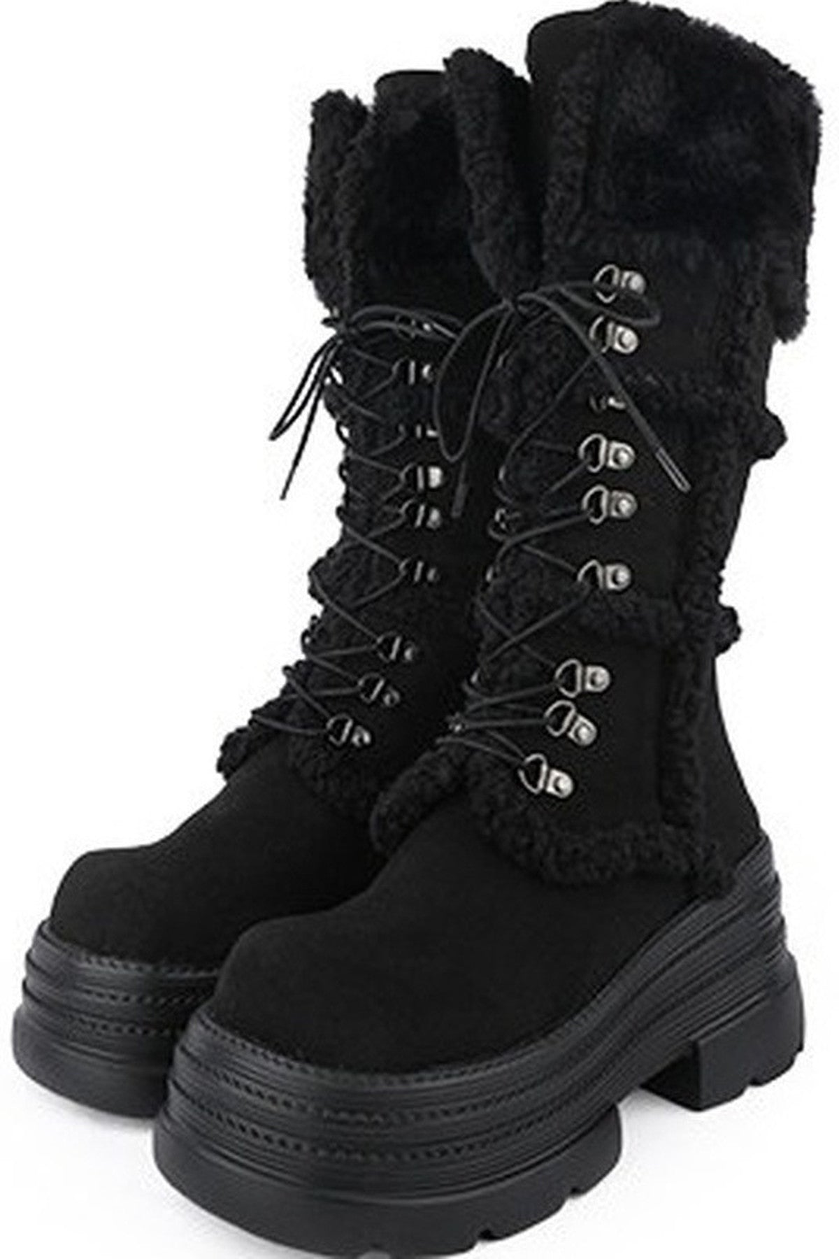 Furry Design Height-Increasing Thick Sole Martin Boots