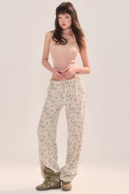 Floral Straight-Leg Pants