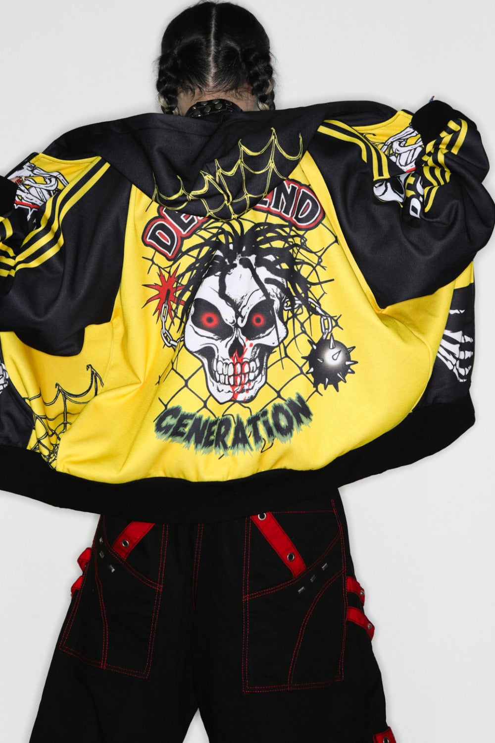Skeleton Ribcage Hooded Zipper Jacket