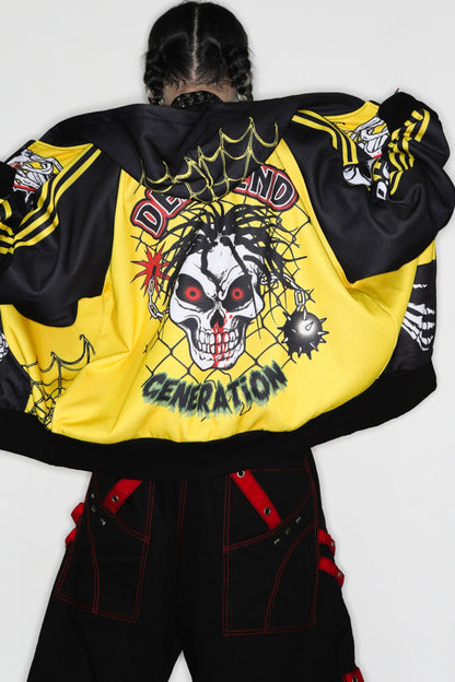 Skeleton Ribcage Hooded Zipper Jacket