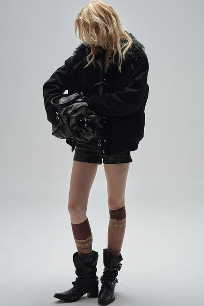 Fur Collar Wool Coat