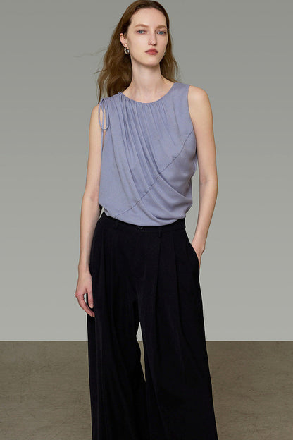 French Style Ruched Sleeveless Camisole