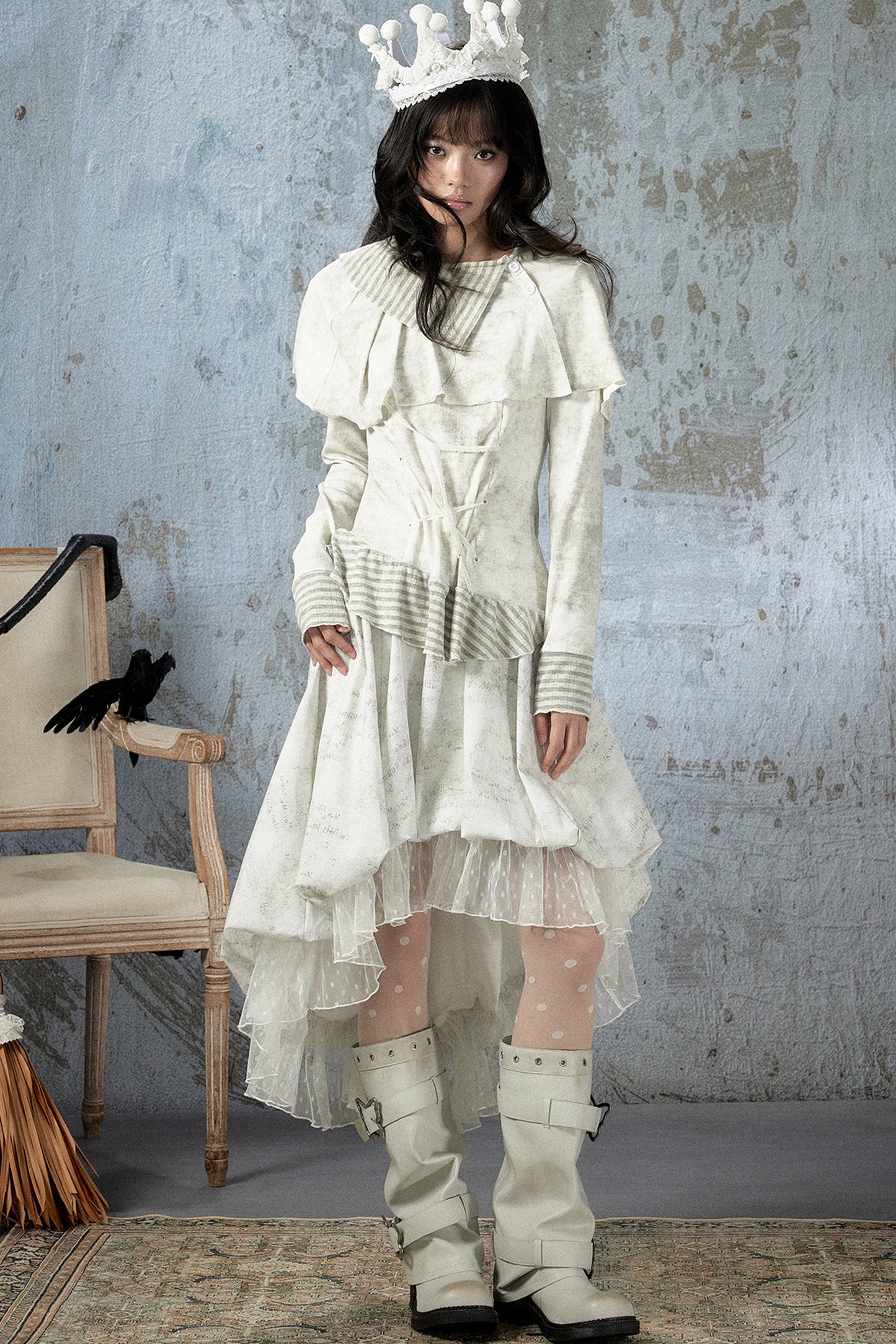 Light Lace Asymmetrical Skirt