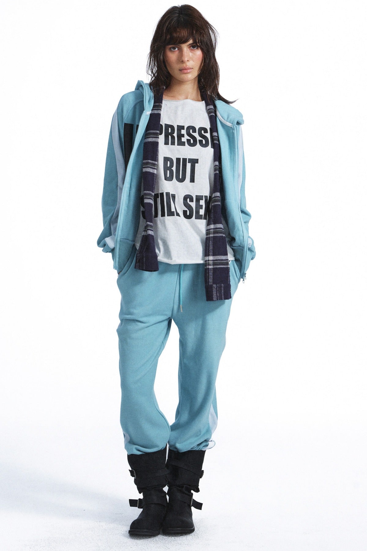 Printed Hooded Jacket and Long Pants Set-Up
