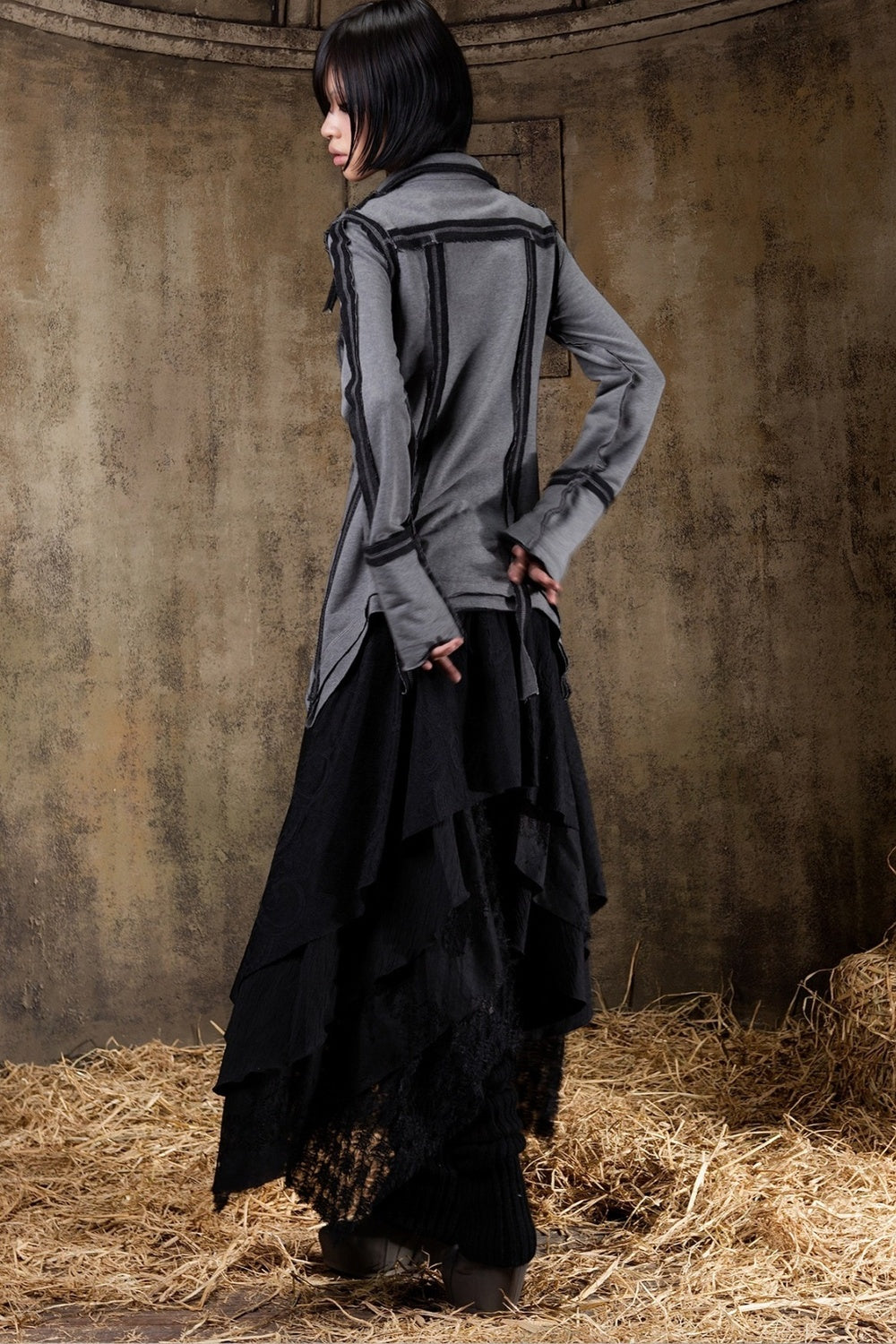 Two-Way Raw Edge Outerwear Shirt