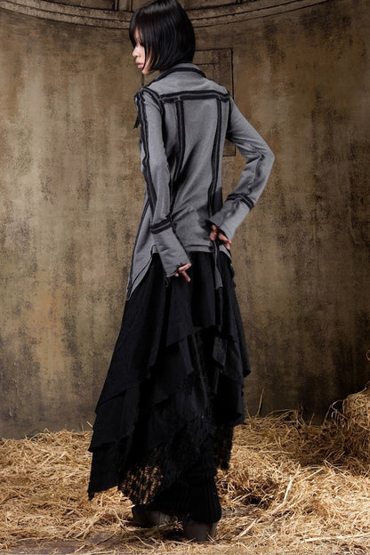 Two-Way Raw Edge Outerwear Shirt