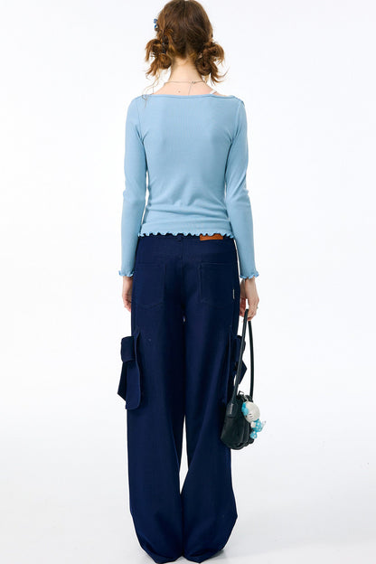 High-Waisted Wide-Leg Cargo Pants