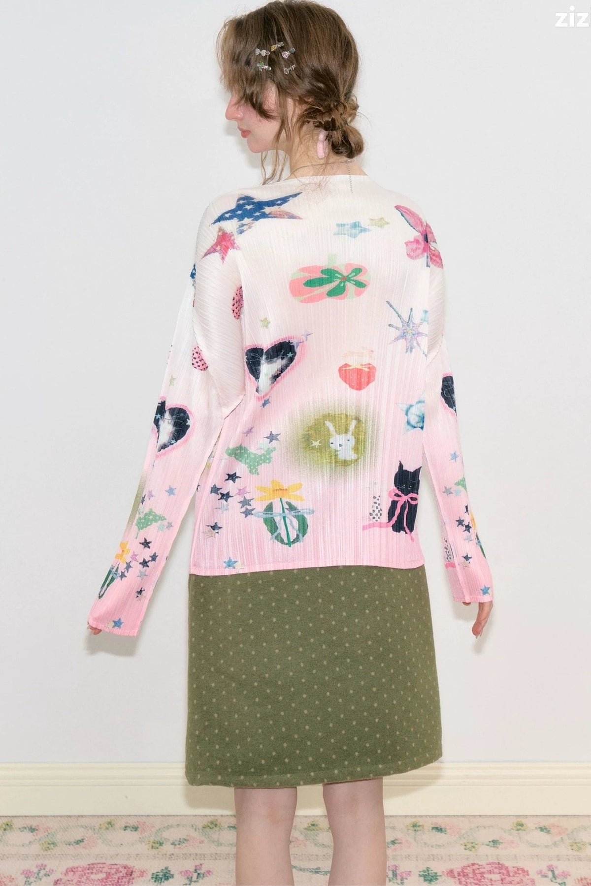 Pink Playful Print Long Sleeve T-Shirt