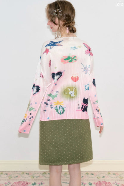 Pink Playful Print Long Sleeve T-Shirt