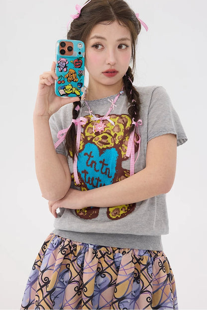 Coque de téléphone à motif ours bleu de dessin animé
