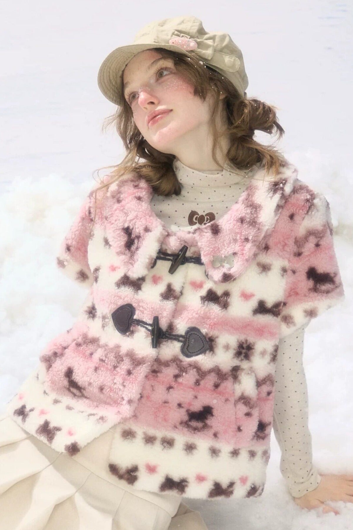 Pink Sherpa Duffle Jacket