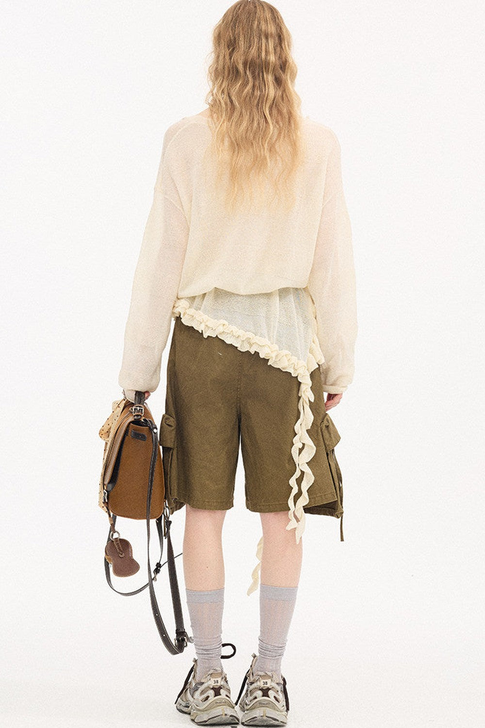 Khaki Washed Multi-Pocket Shorts