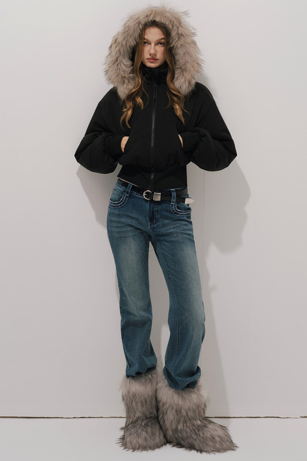 Black Winter Cotton Coat