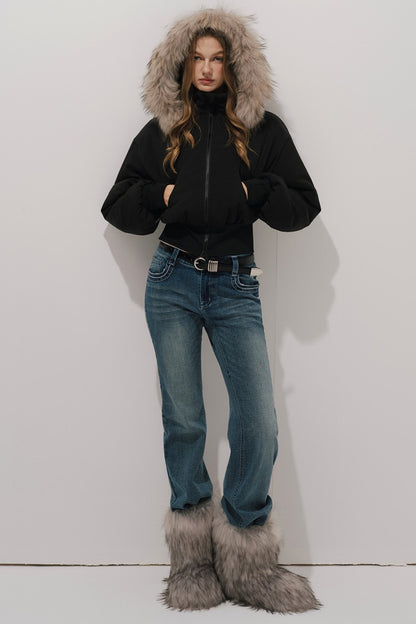Black Winter Cotton Coat