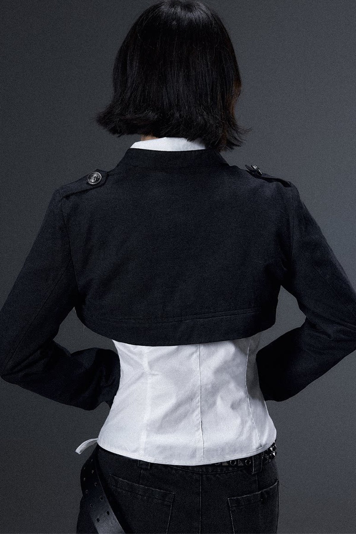 Punk Lace Ruffle Metal Buckle Jacket