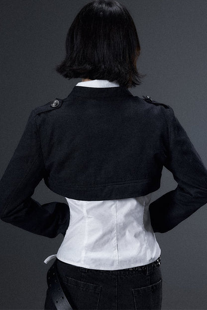 Punk Lace Ruffle Metal Buckle Jacket
