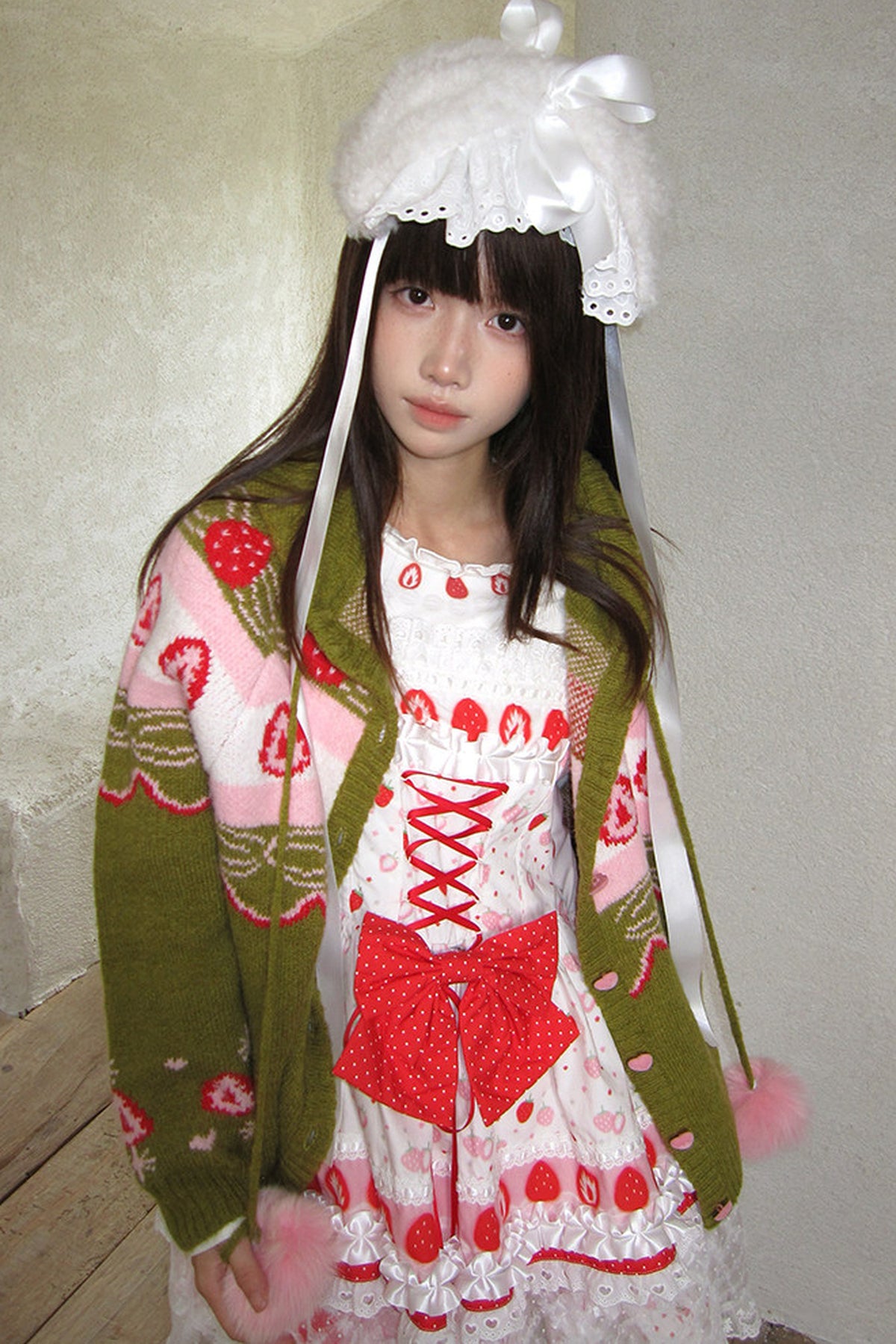 Strawberry Matcha Fair Isle Cardigan