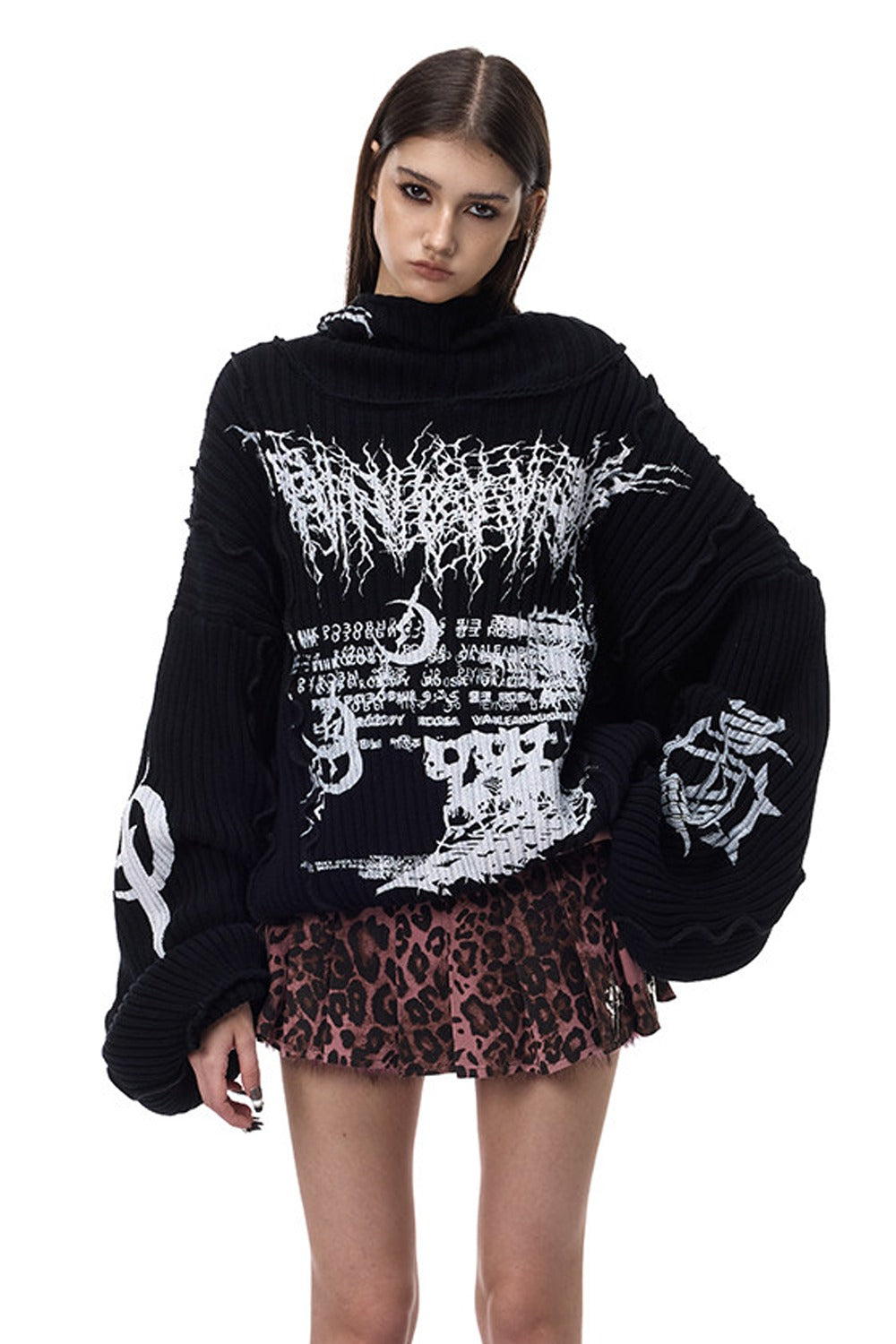 Y2K Patchwork Hooded Knit Hoodie