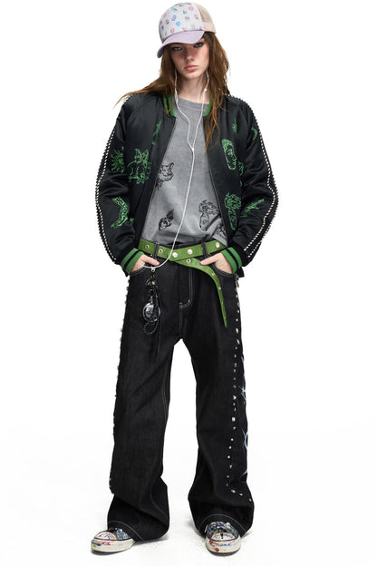 Street Style Vintage Portrait Print Jacket