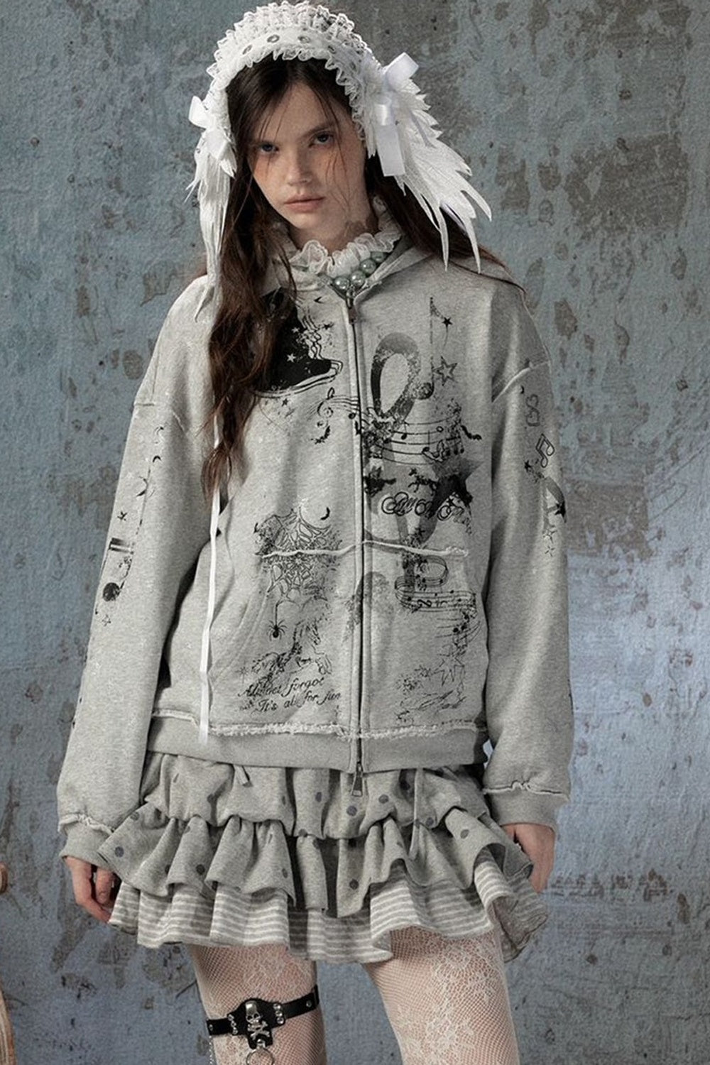 Witch Detachable Hood Zip-Up Hoodie