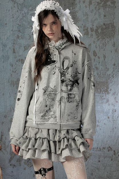 Witch Detachable Hood Zip-Up Hoodie