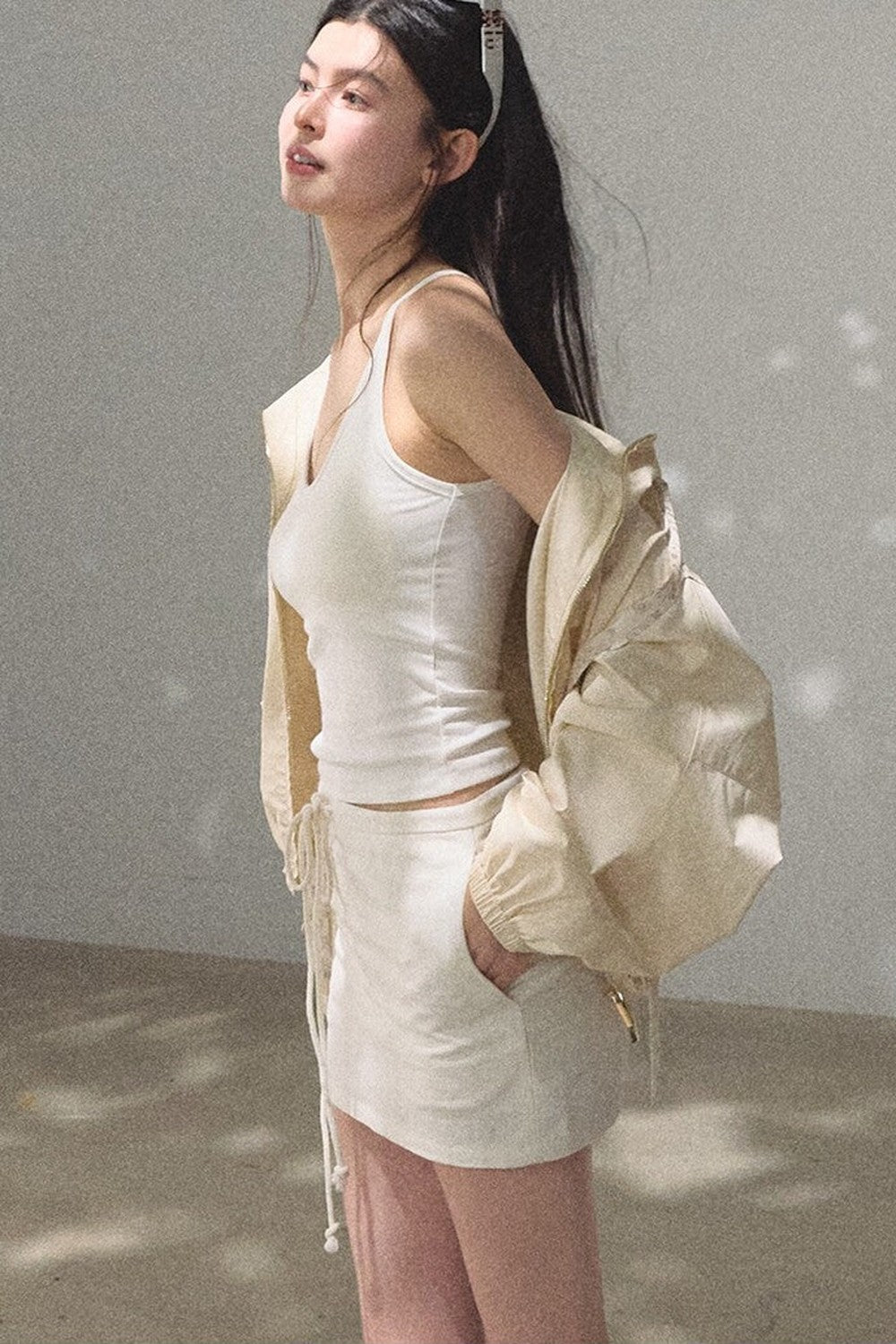 Bright Clouds Linen Skirt