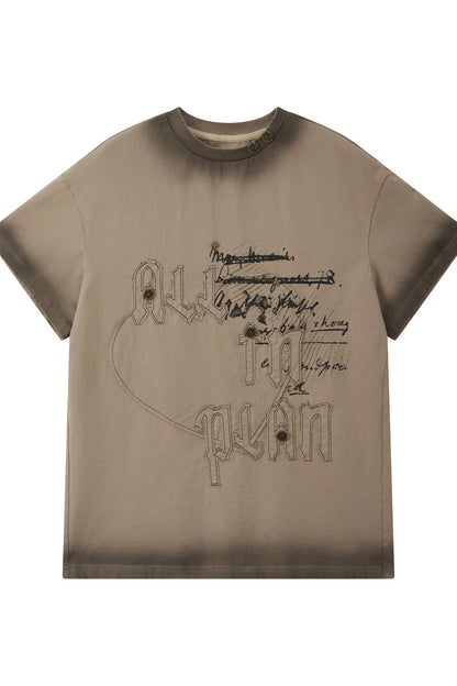 Top ampio a maniche corte con stampa lettering