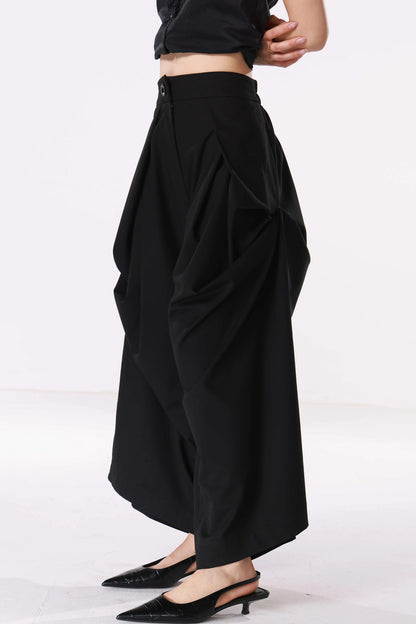 Pantalon drapé à jambes larges