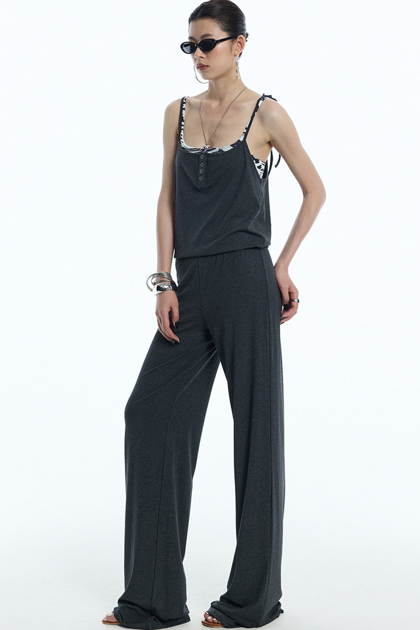 Reversible Drape Wide Leg Overalls