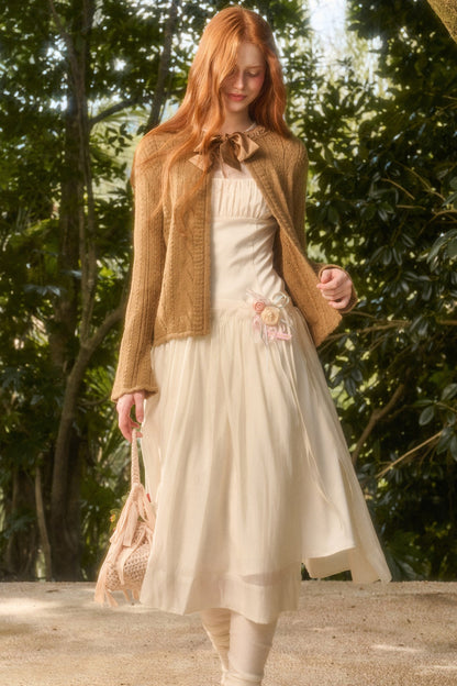 Soft Wool Ribbon Knit Cardigan