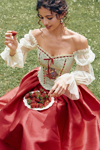 Berry Basket Floral Bra And Short Dress Set-Up