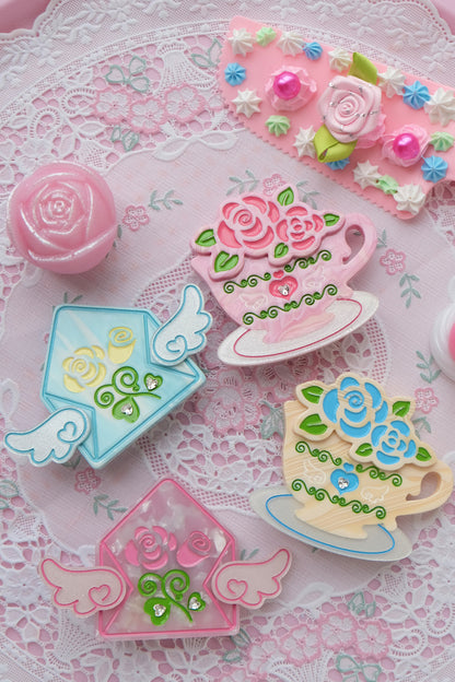 Rose Love Letter Envelope Hair Clip