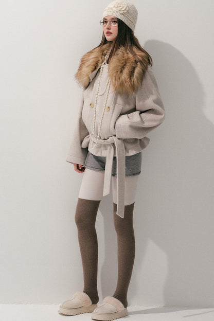 Fur Collar Wool Coat