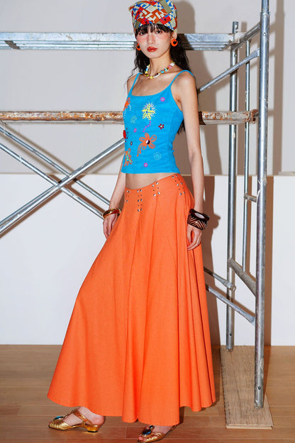 Rhinestone A-Line Skirt