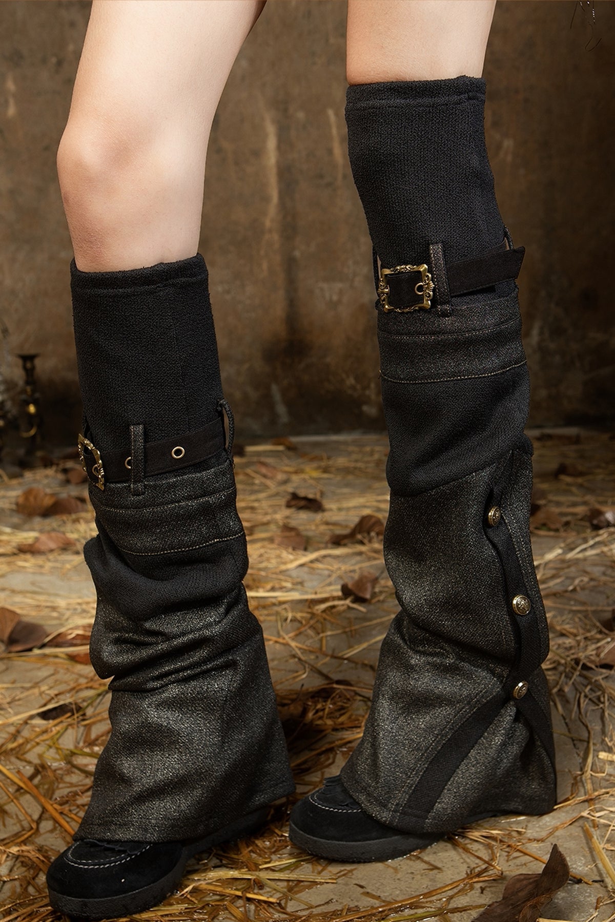 Y2K Low-Waist Leg Warmer Shorts Set-Up
